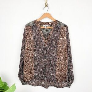 Allison Joy Women’s Mix Print Lightweight Blouse Sz XS